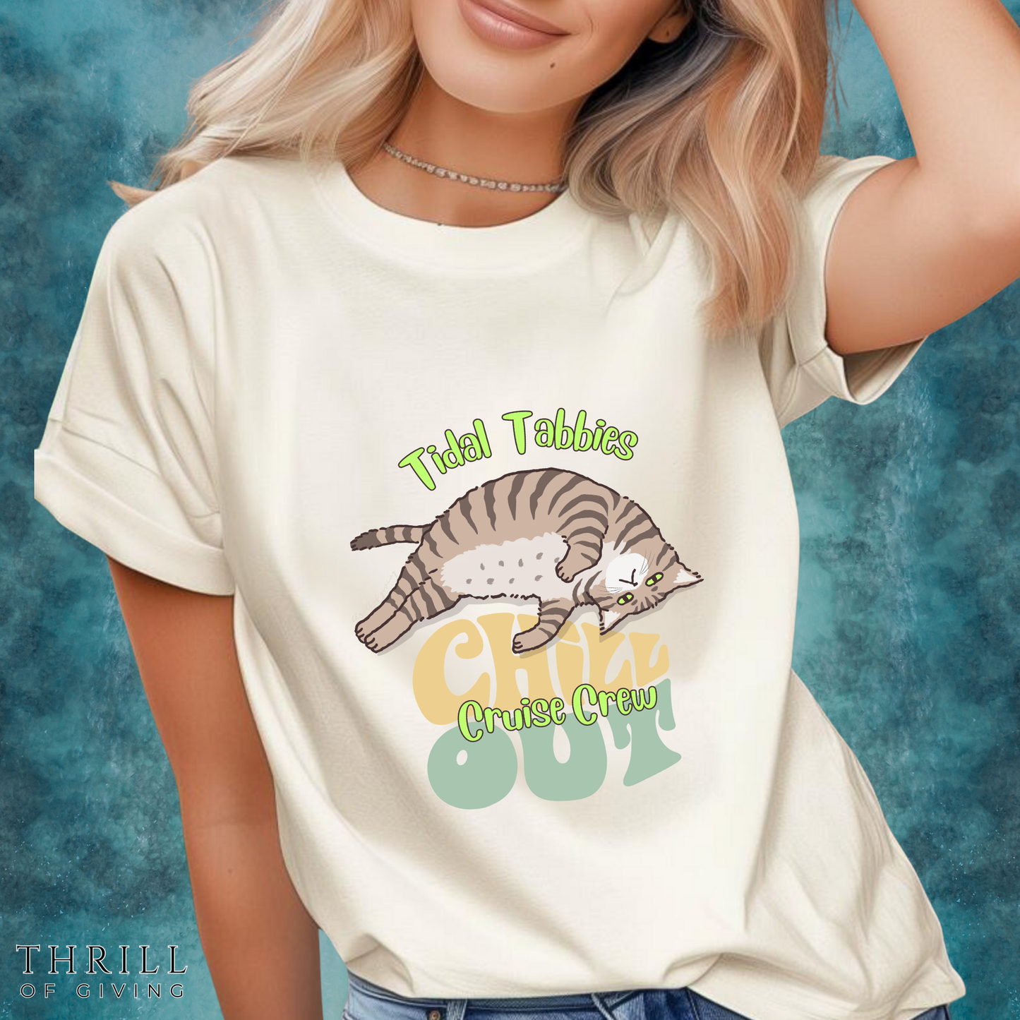 Funny Tidal Tabbies Cruise Crew T-shirt