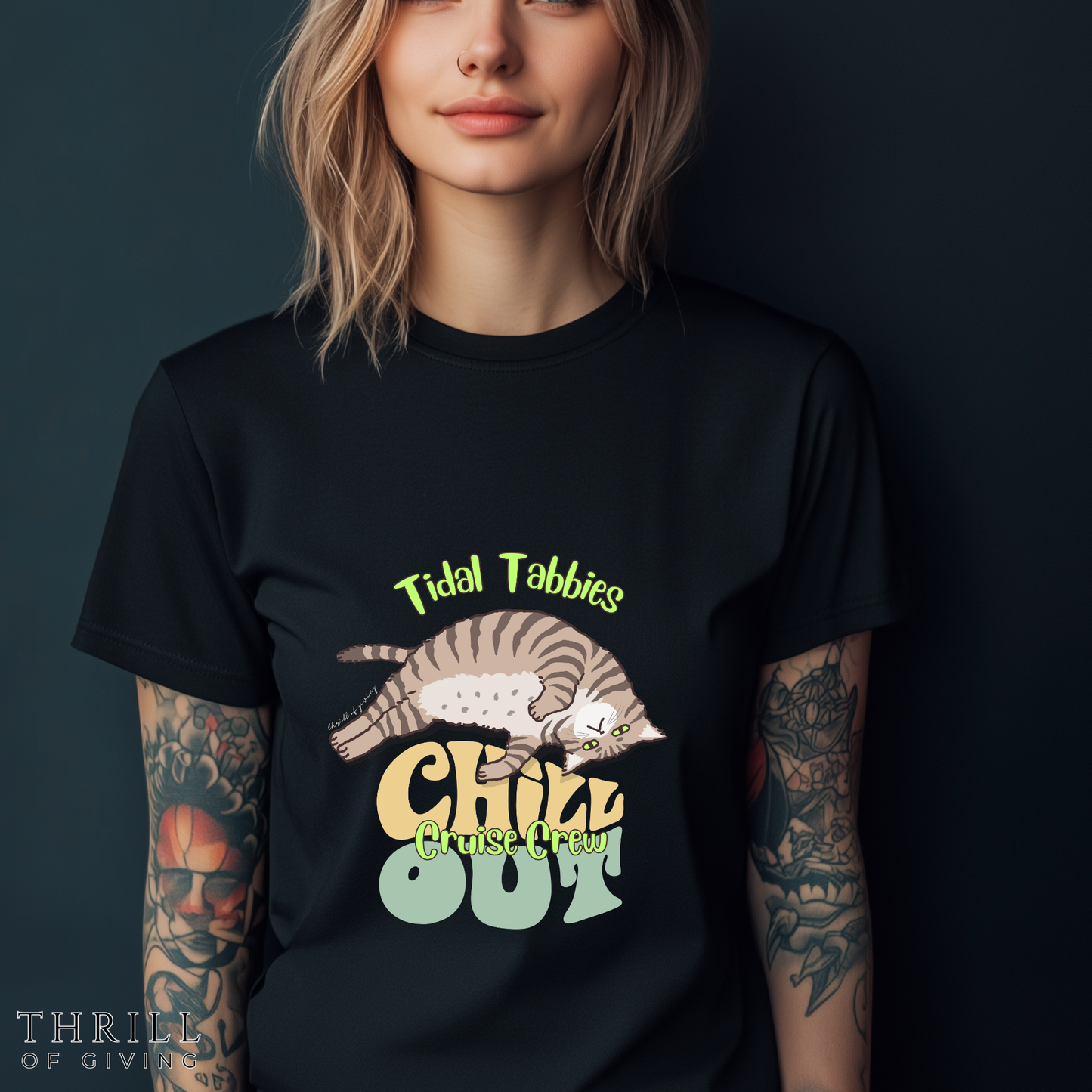 Funny Tidal Tabbies Cruise Crew T-shirt