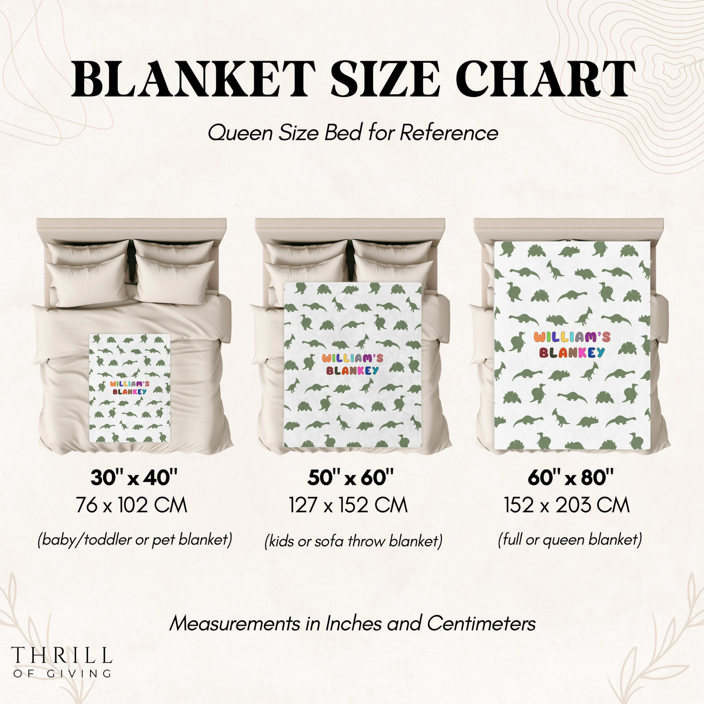 Personalized Dinosaur Blanket