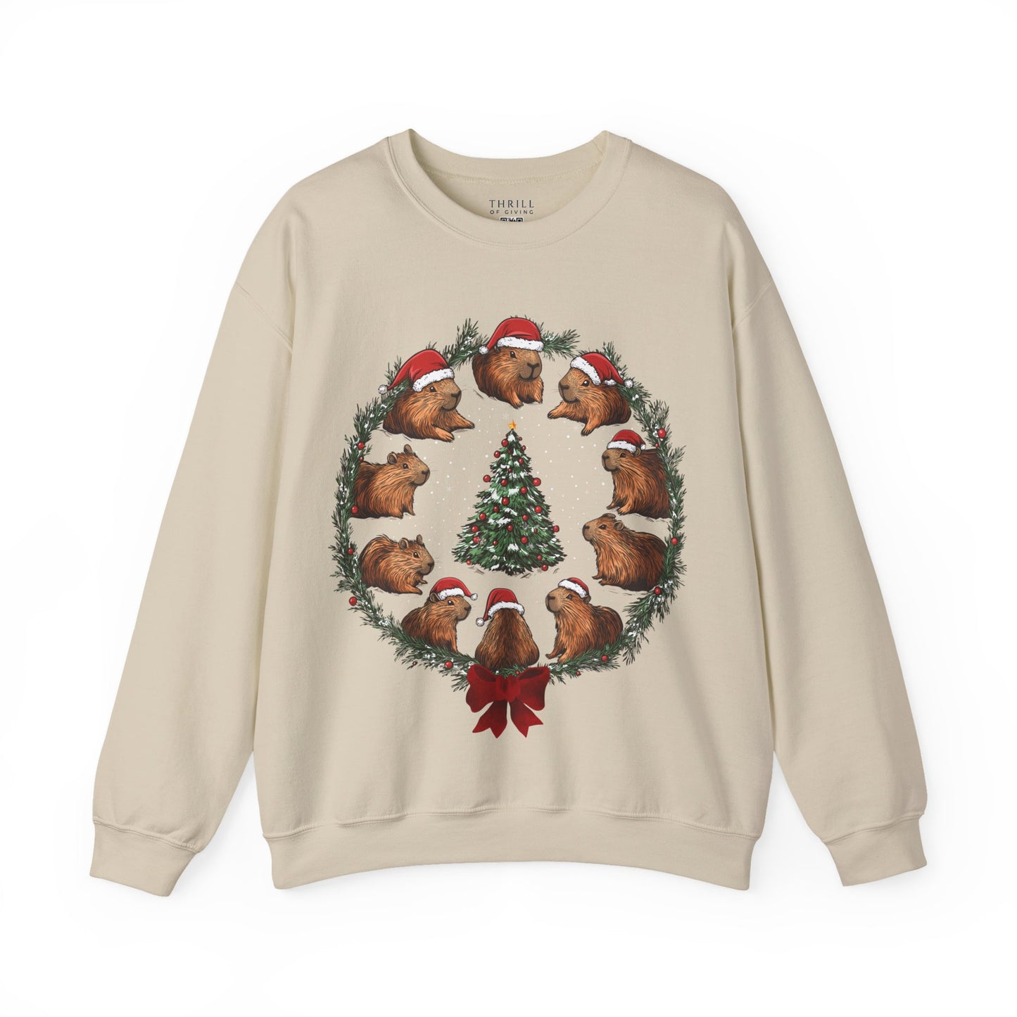Christmas Capybara Wreath Sweatshirt