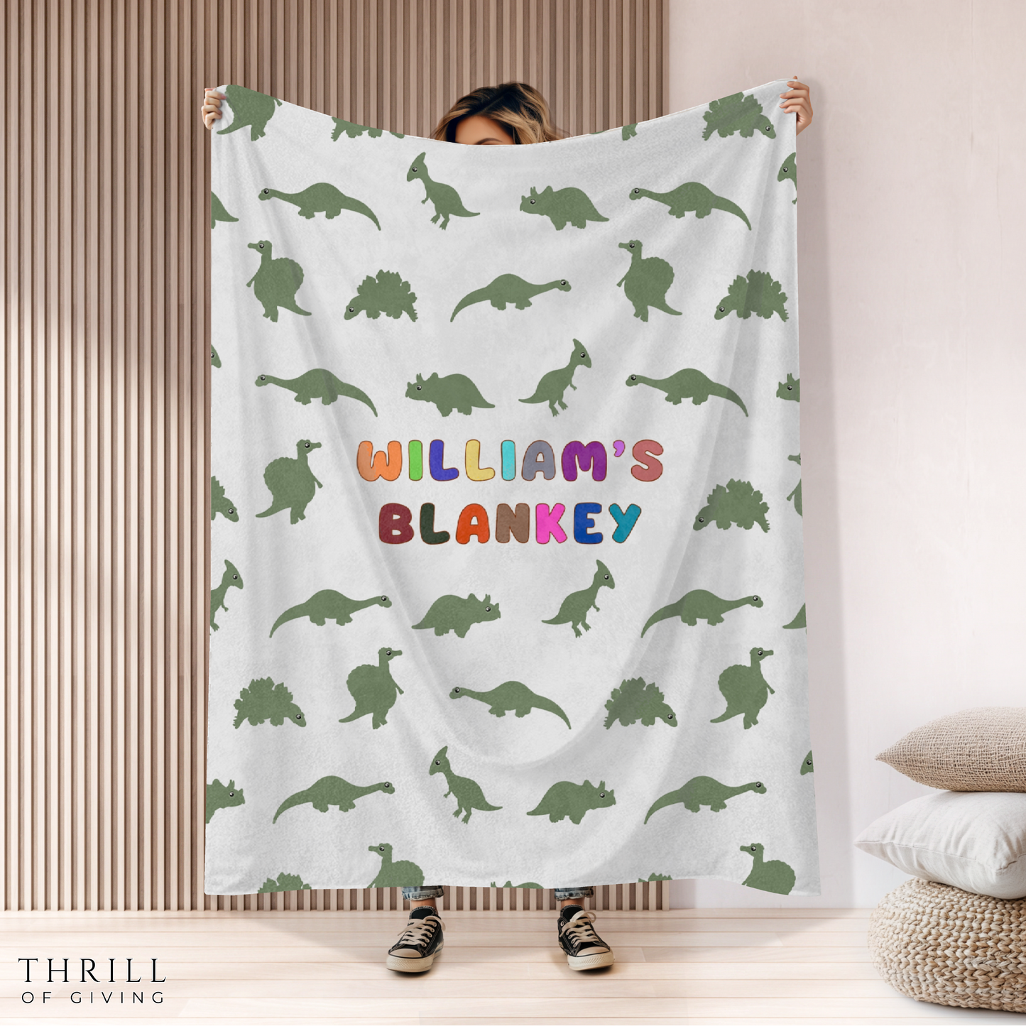 Personalized Dinosaur Blanket