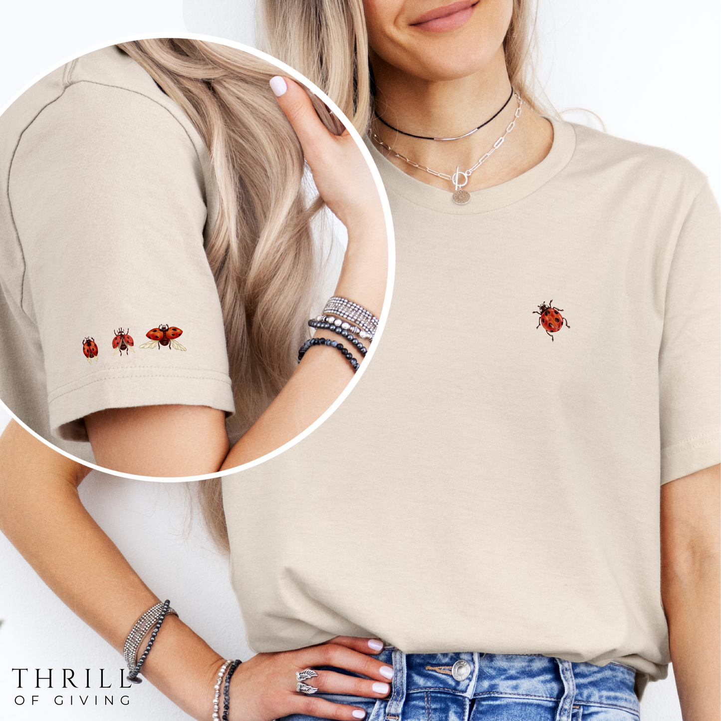 LadyBug - Sleeve Print Insect T-shirt