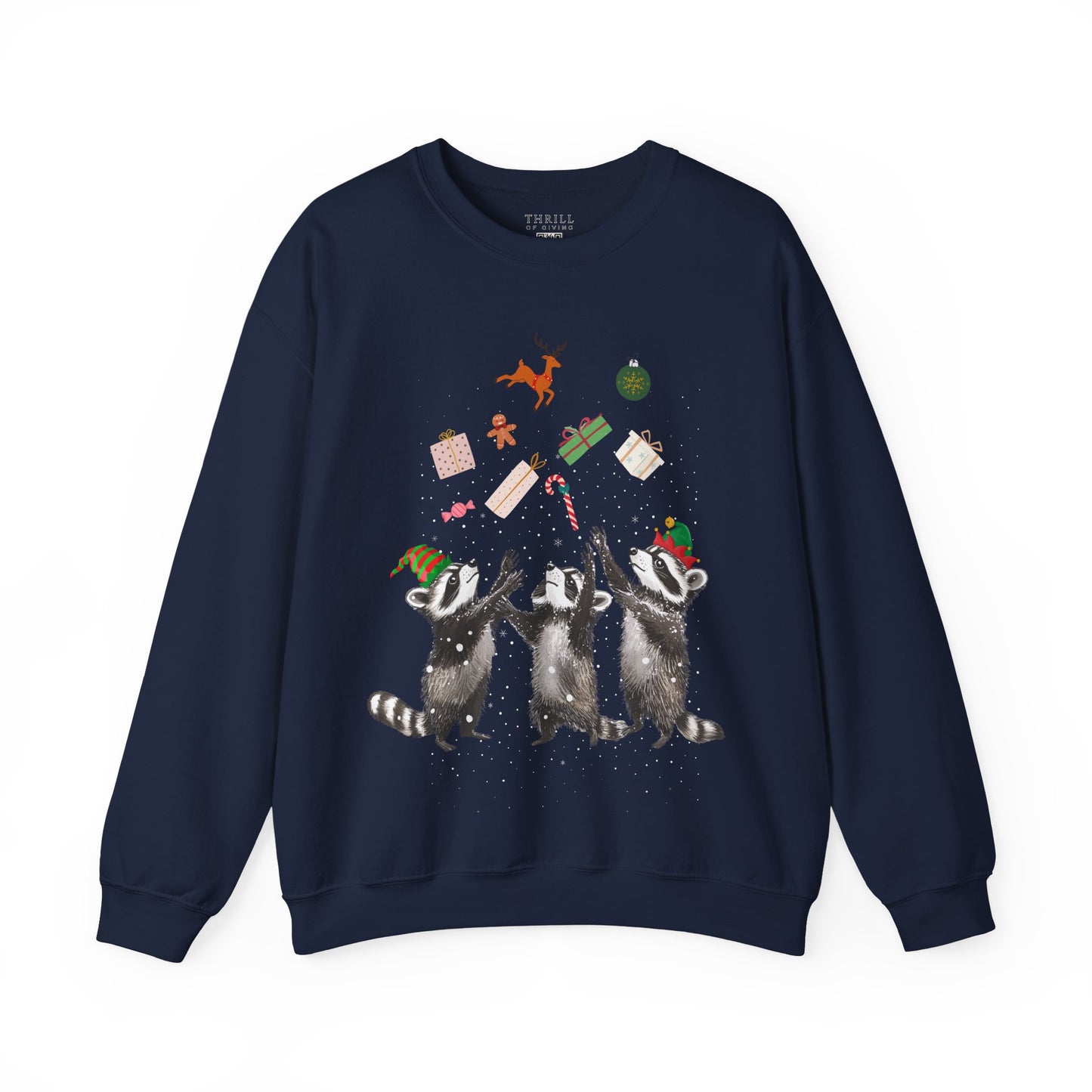 Elf Raccoon Holiday Sweatshirt