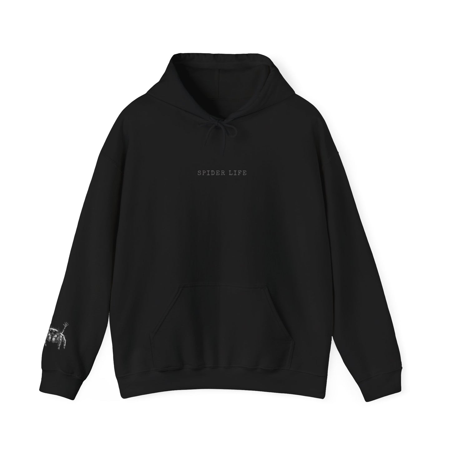 Spider Life Hoodie - Jumping Spider Sleeve Print