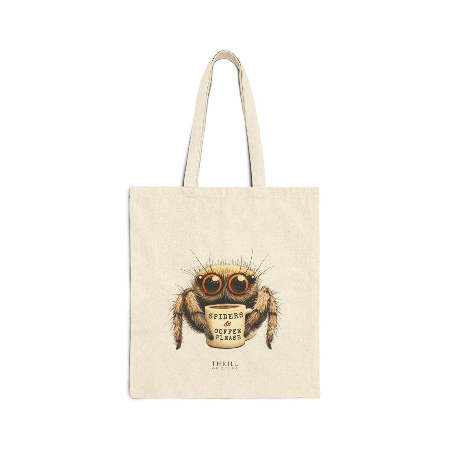 Spiders & Coffee Please - Cotton Canvas Tote Bag