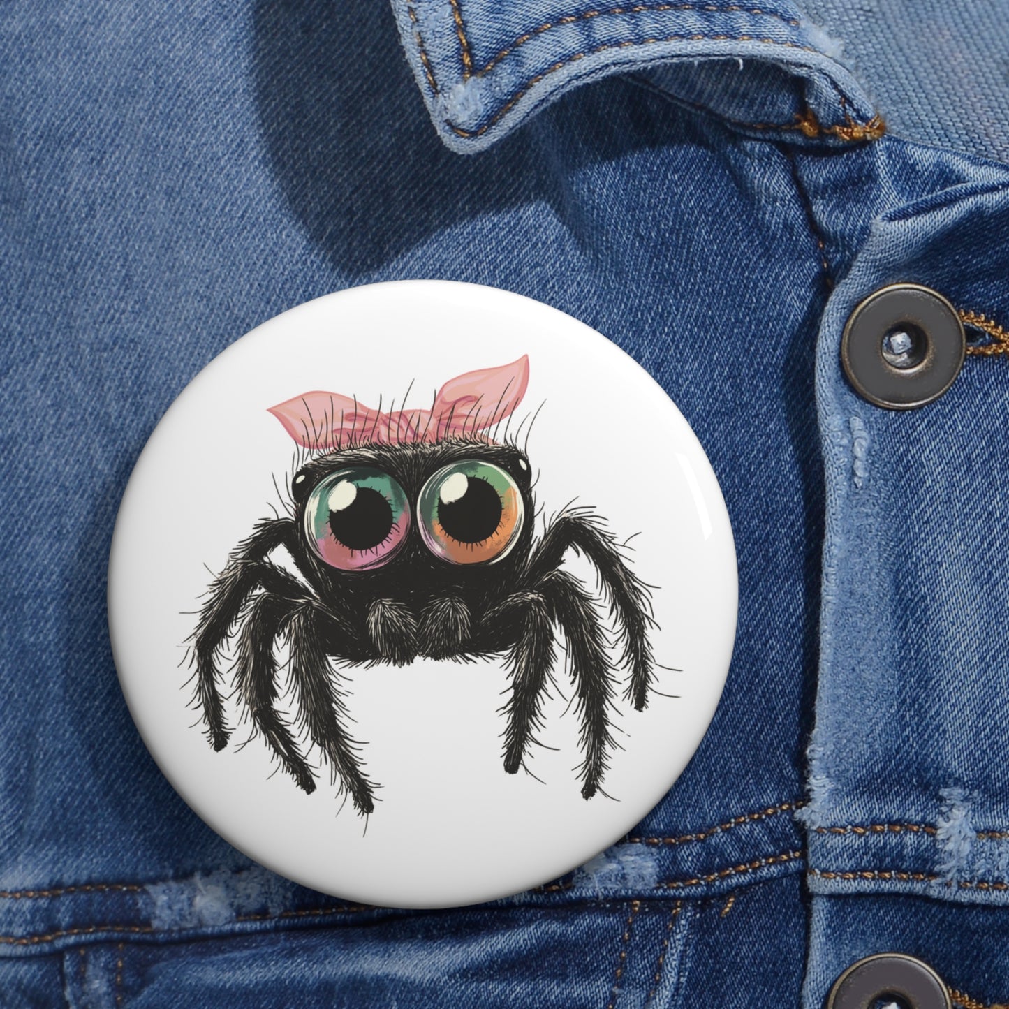 Pink Bow Cutie Spoodie - Metal Pin Button
