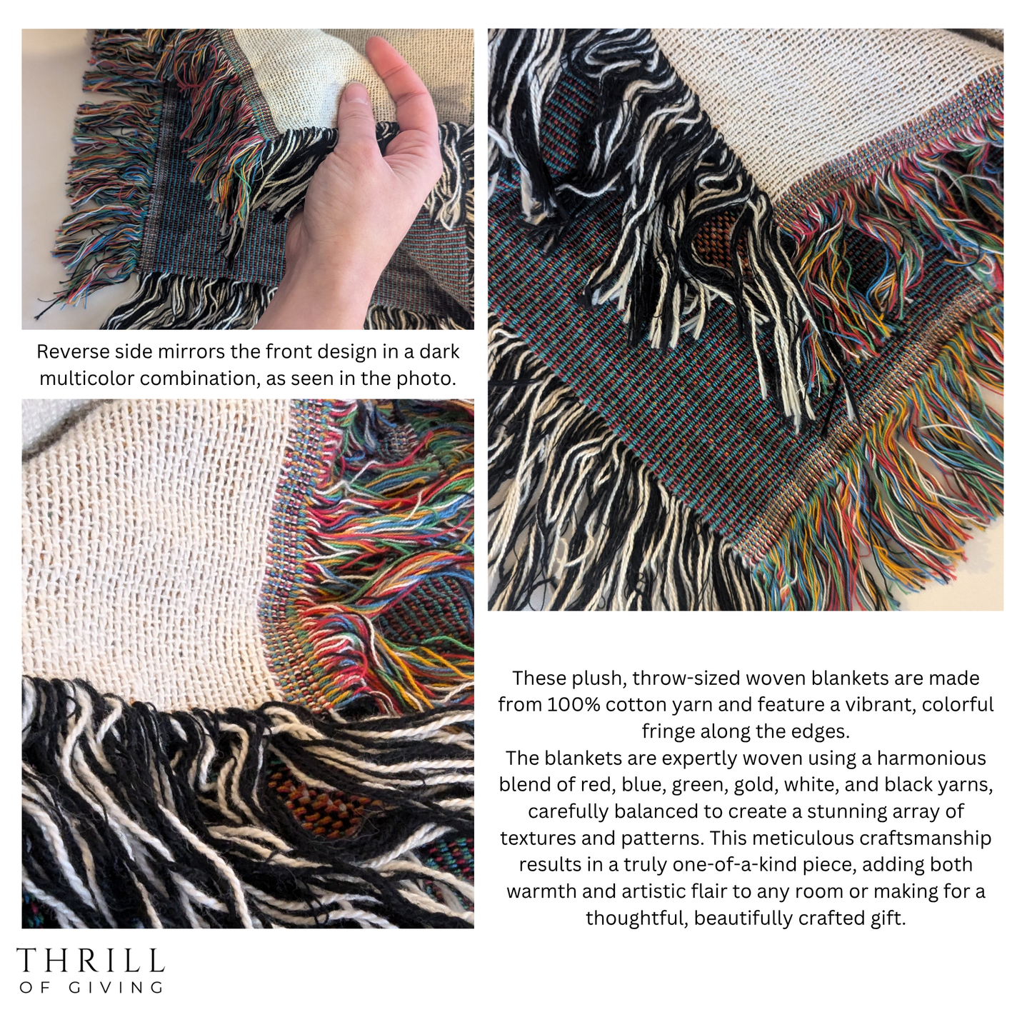Woven Mushroom Checkered Blanket