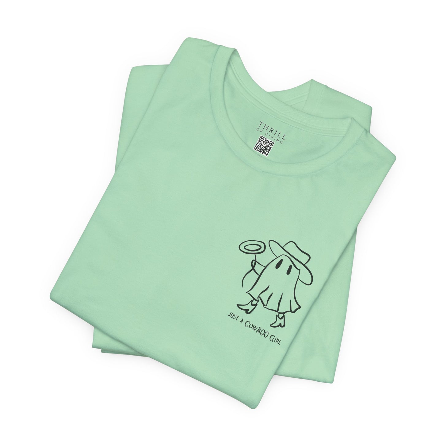 Cowgirl Halloween shirt - Cute Girly Ghost Cowgirl in a Cowgirl hat Spinning the Lasso