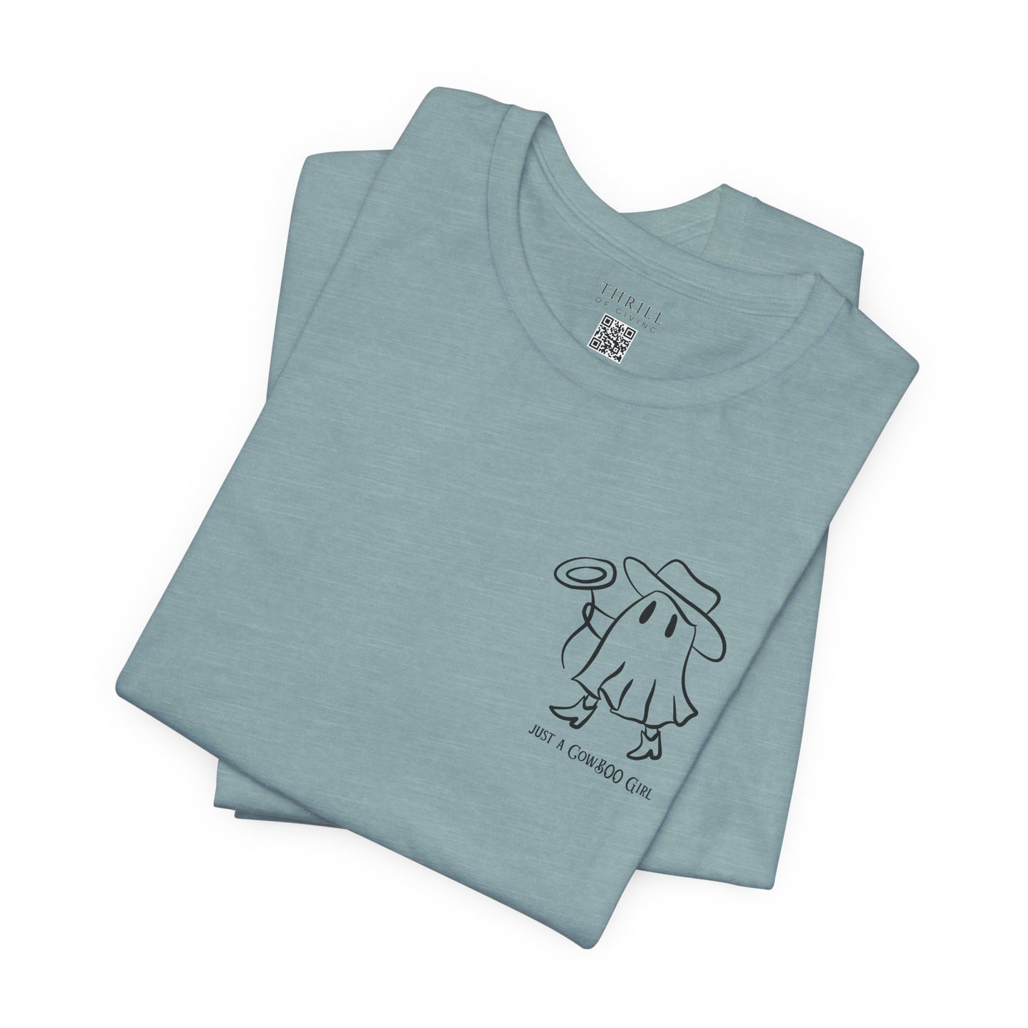 Cowgirl Halloween shirt - Cute Girly Ghost Cowgirl in a Cowgirl hat Spinning the Lasso