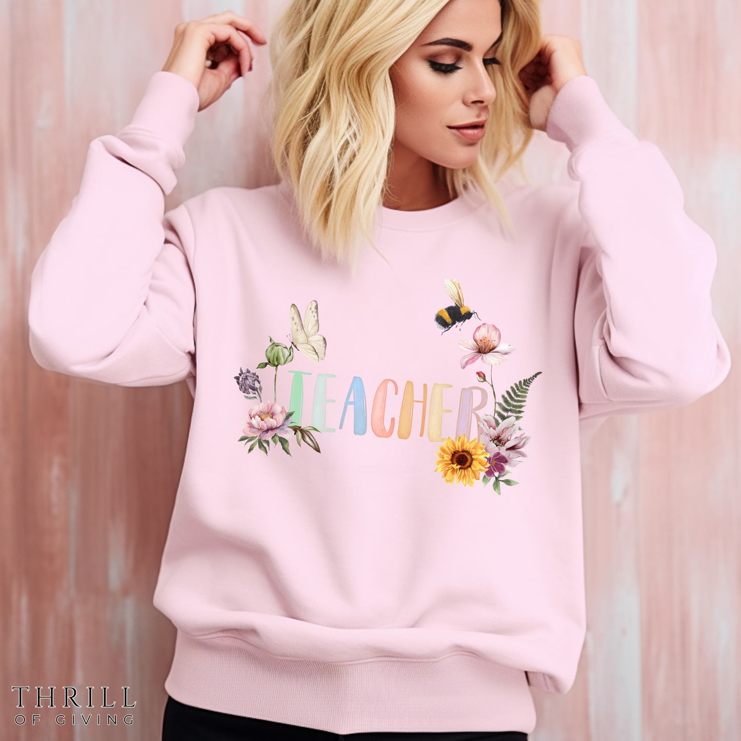 Wildflower Watercolor Teacher Sweatshirt