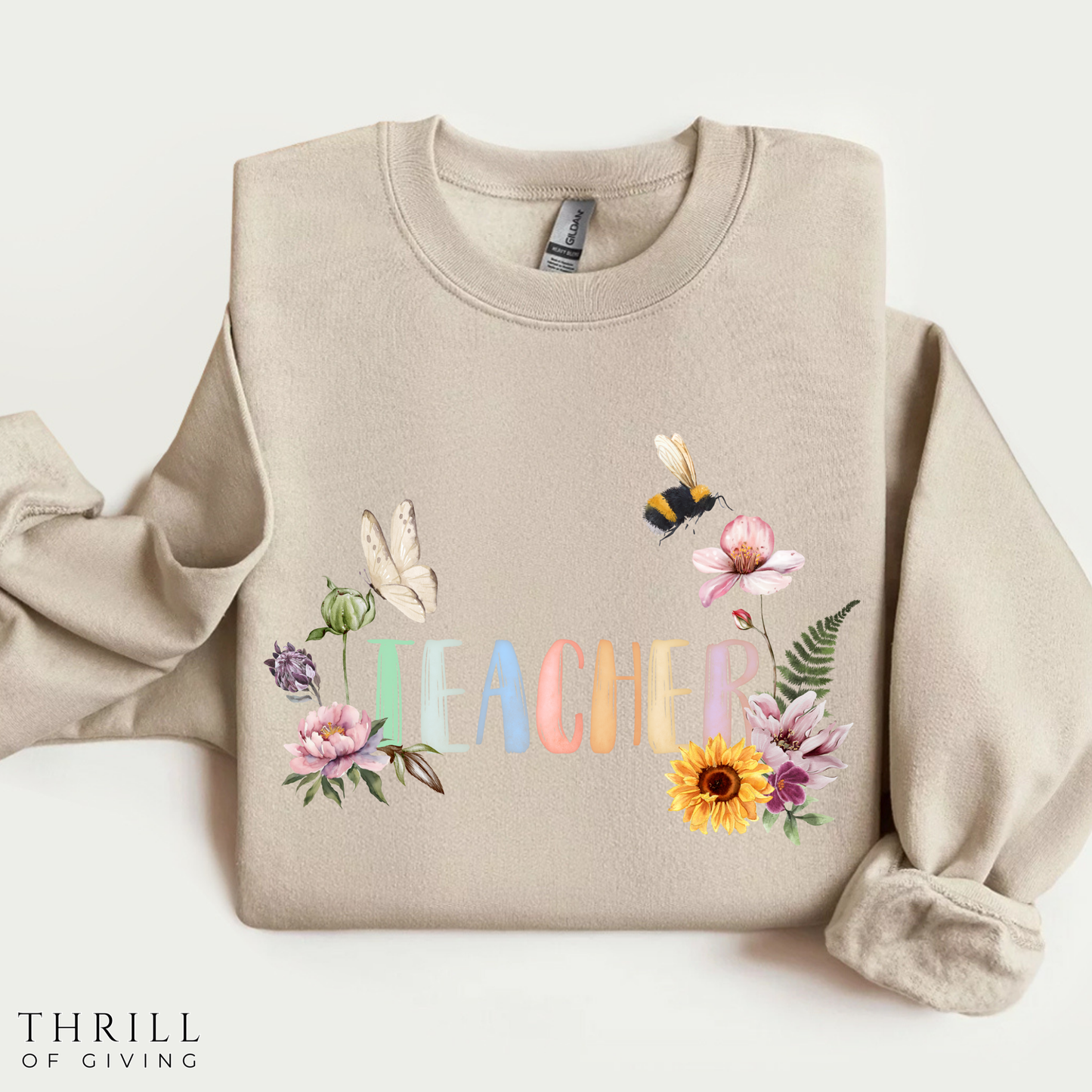 Wildflower Watercolor Teacher Sweatshirt