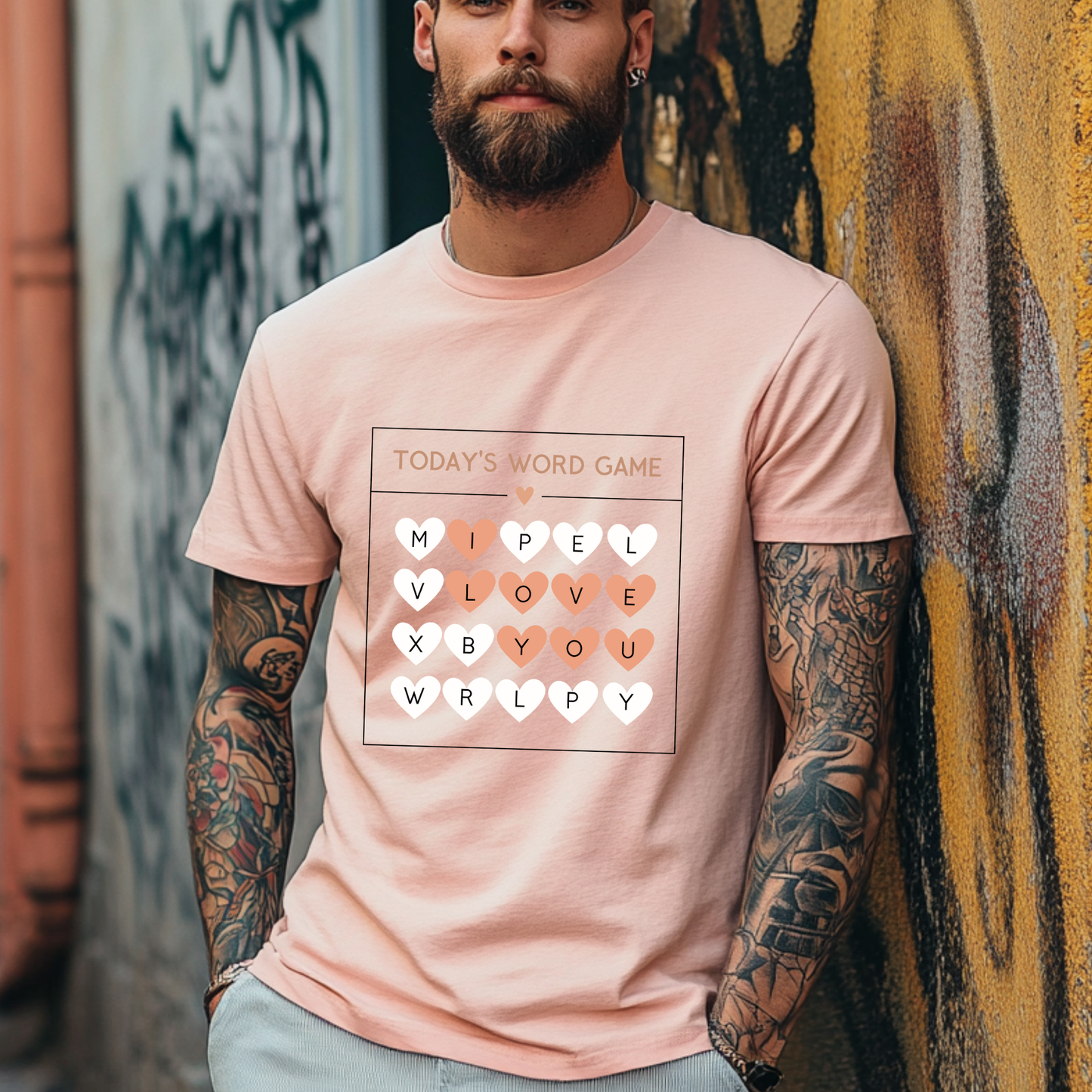 I LOVE YOU word game t-shirt