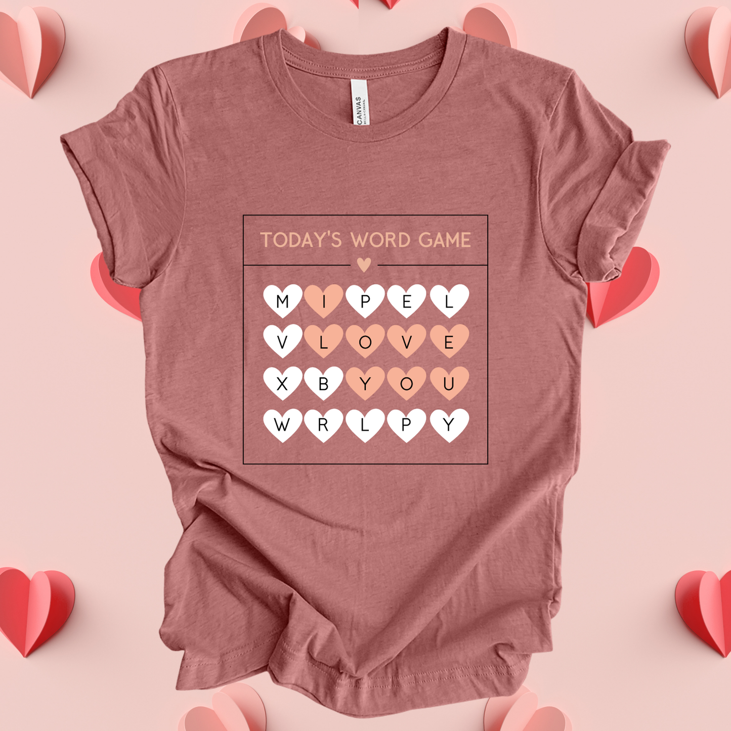 I LOVE YOU word game t-shirt
