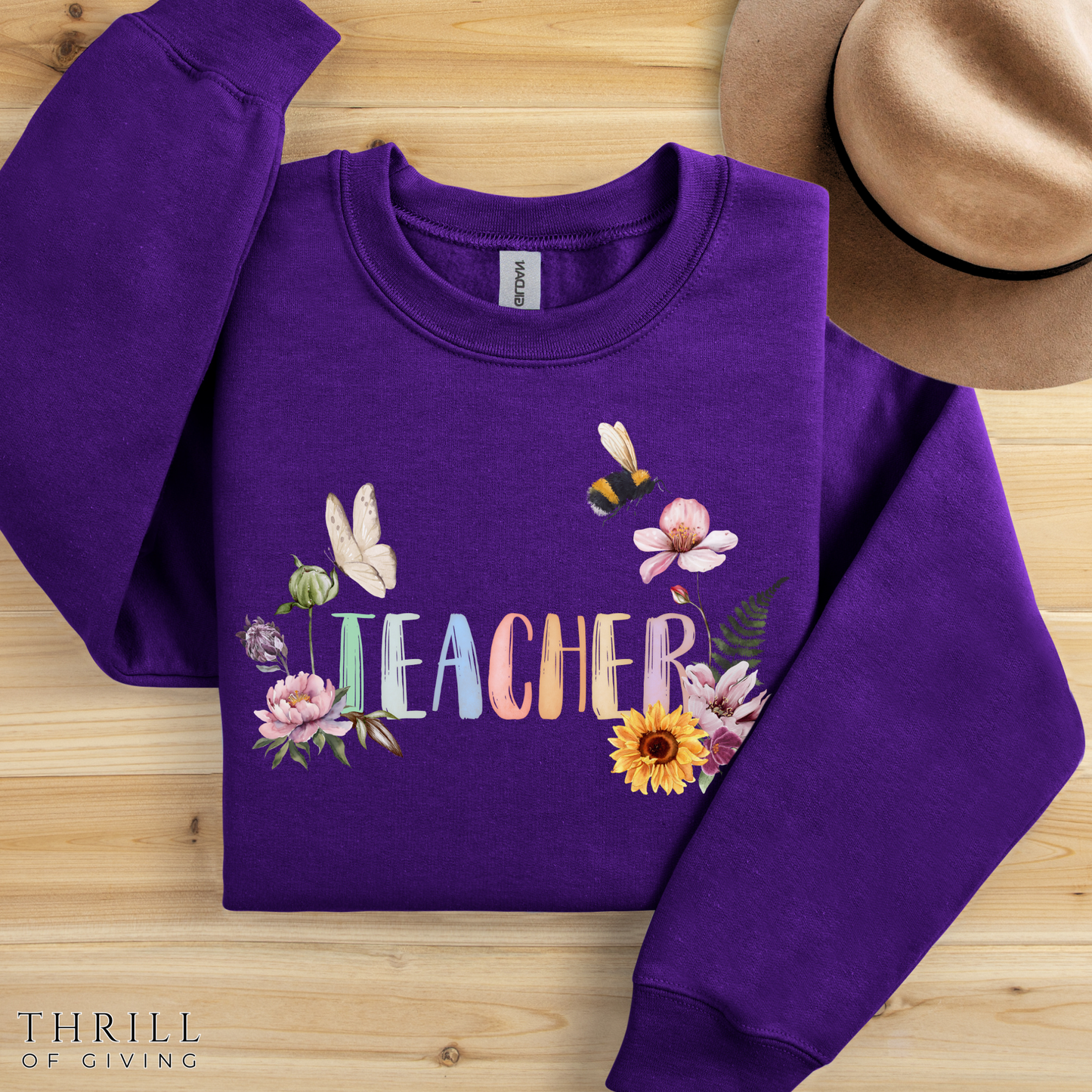 Wildflower Watercolor Teacher Sweatshirt