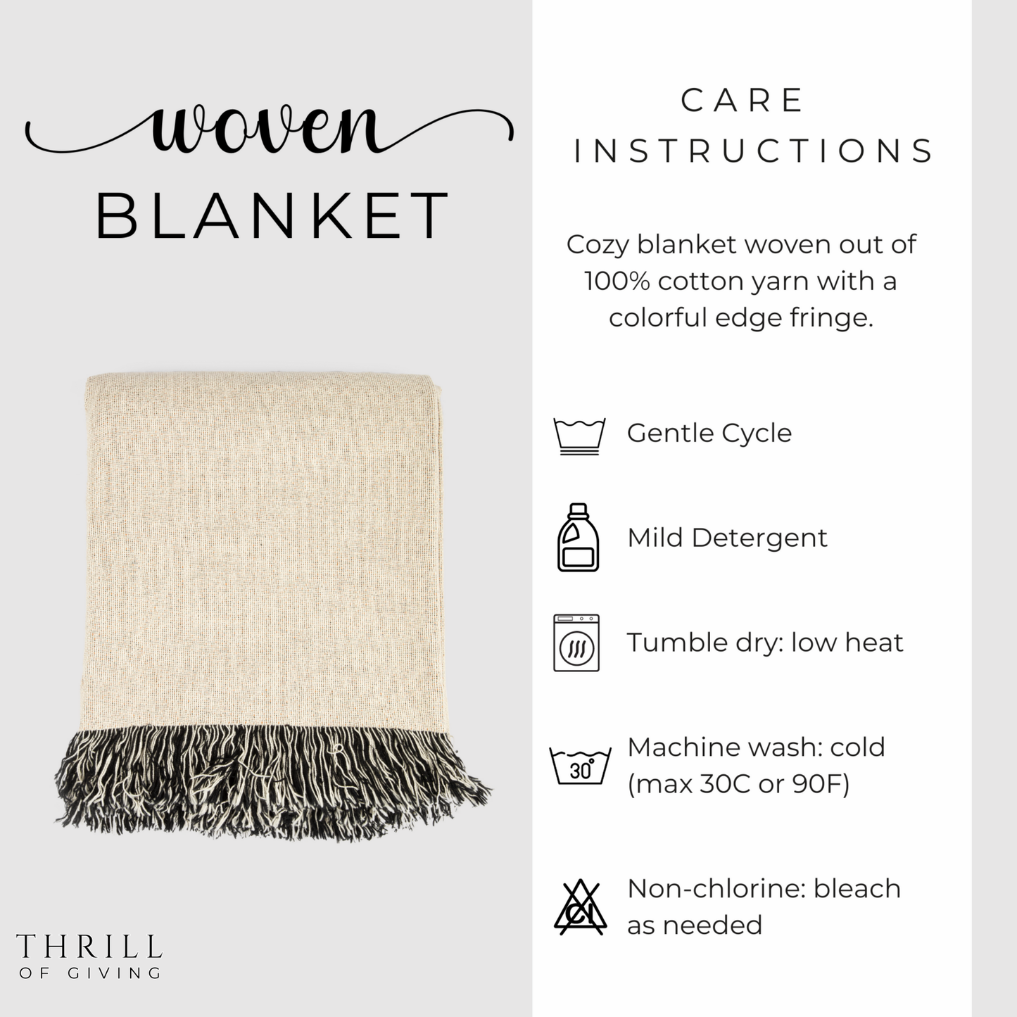 Woven Mushroom Checkered Blanket