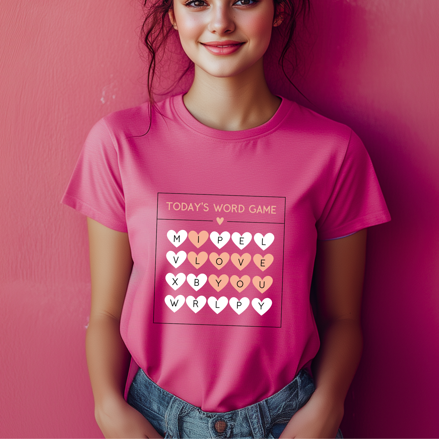 I LOVE YOU word game t-shirt