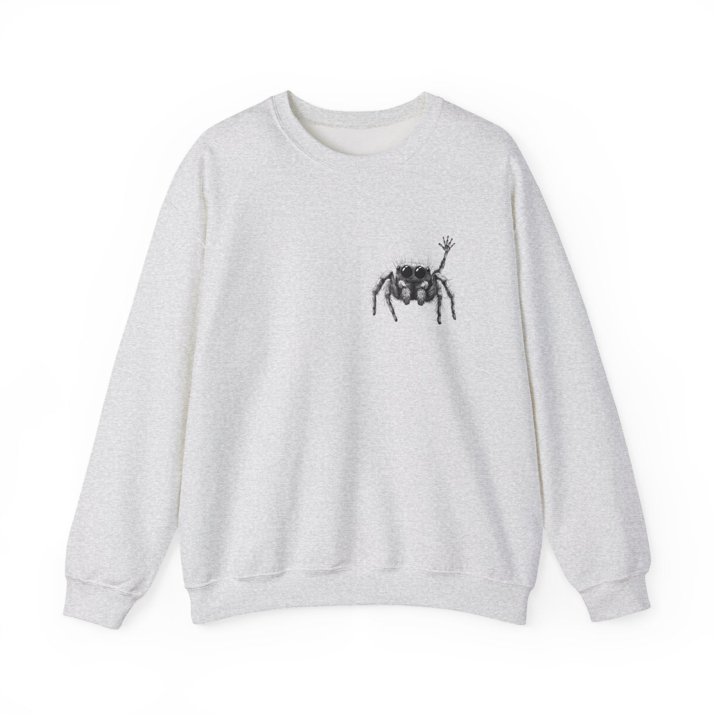 Jumping Spider Sweatshirt, Cute spider crewneck, Unique Bug Lover gift, Minimalistic spider pocket design, Gift for Jumping Spider lovers