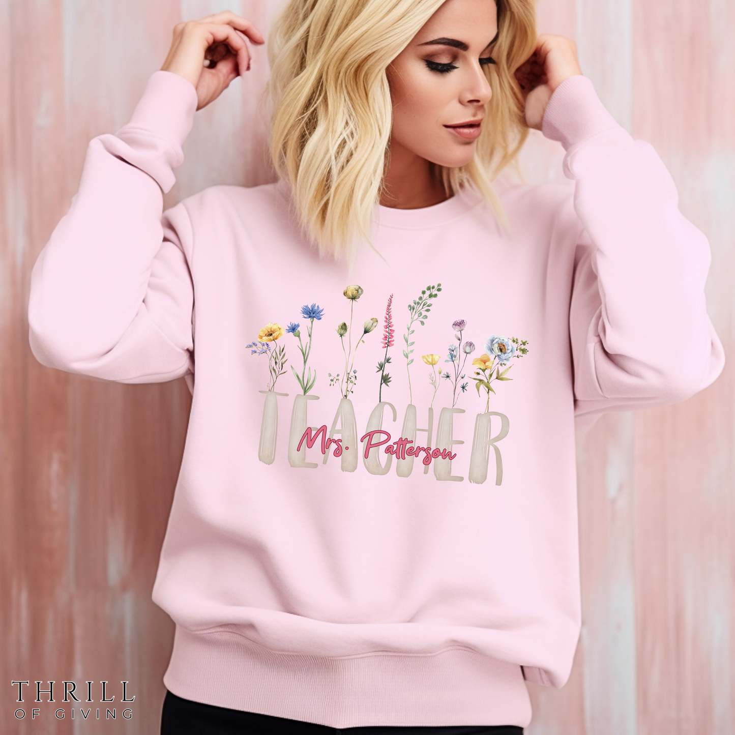 Watercolor Teacher Sweatshirt - Personalized