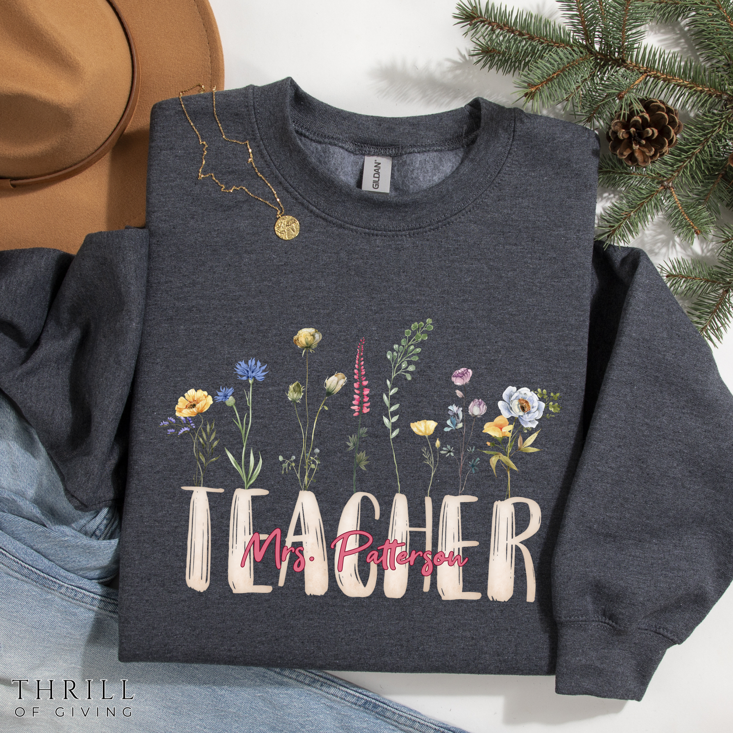 Watercolor Teacher Sweatshirt - Personalized