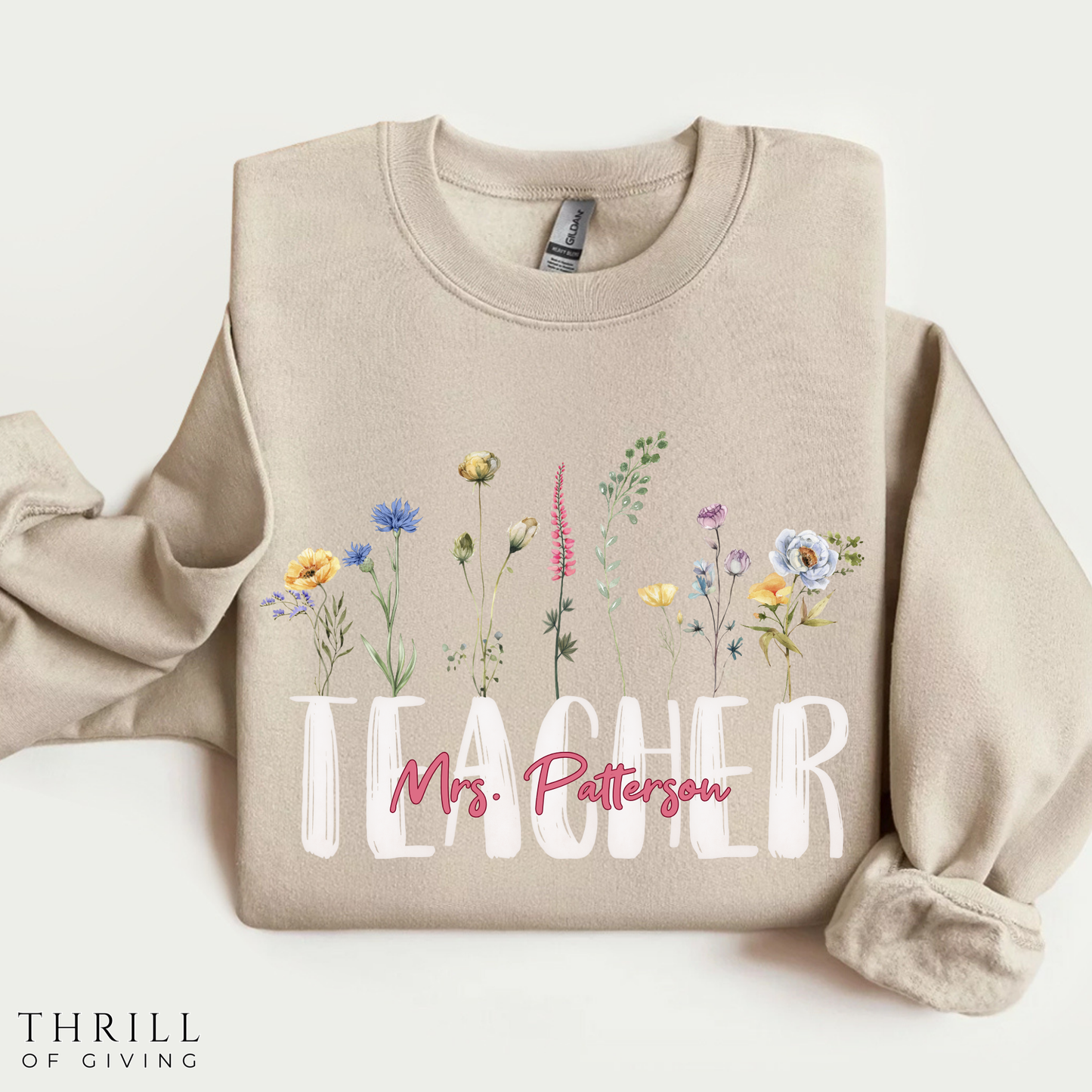 Watercolor Teacher Sweatshirt - Personalized