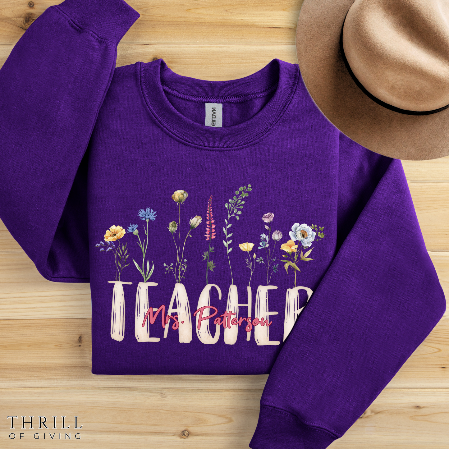 Watercolor Teacher Sweatshirt - Personalized