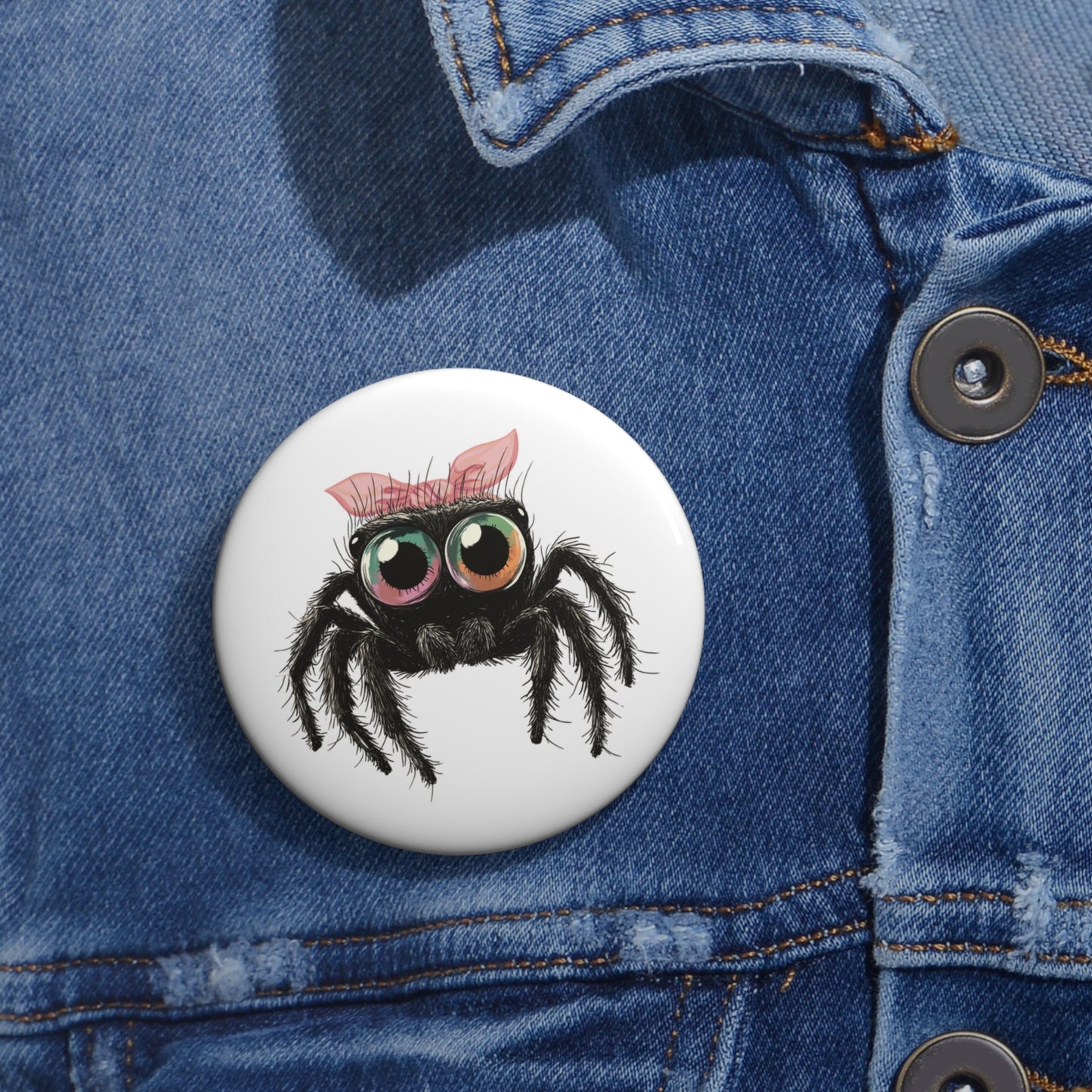 Pink Bow Cutie Spoodie - Metal Pin Button