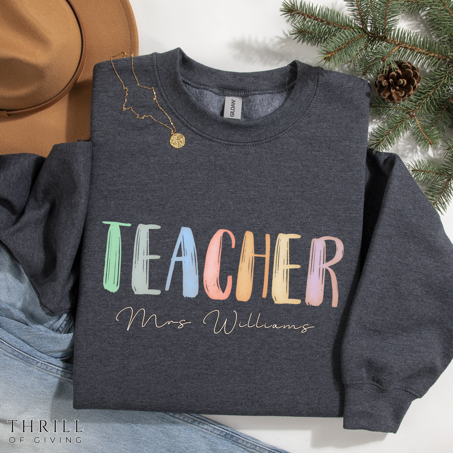Custom Watercolor Teacher Sweatshirt