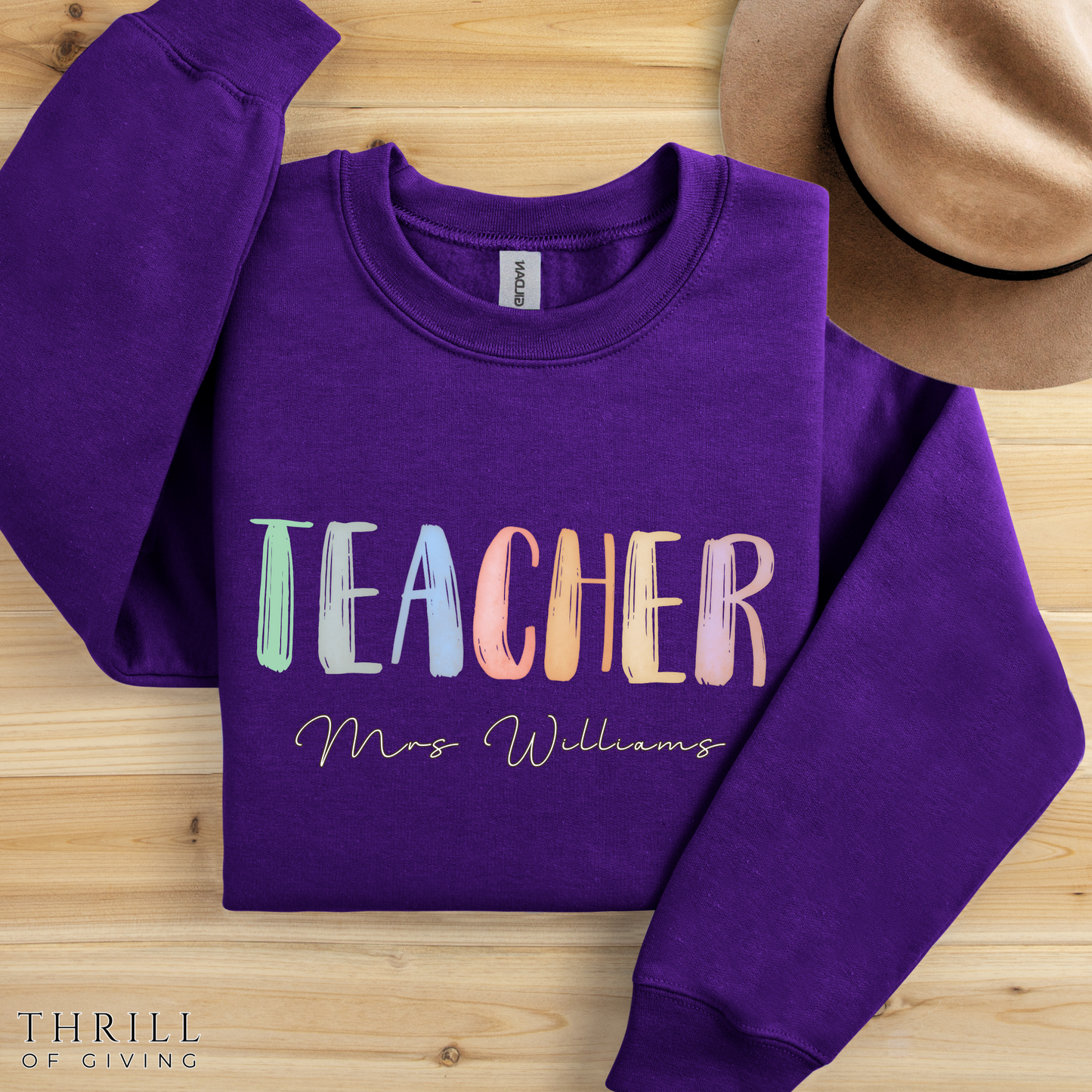 Custom Watercolor Teacher Sweatshirt