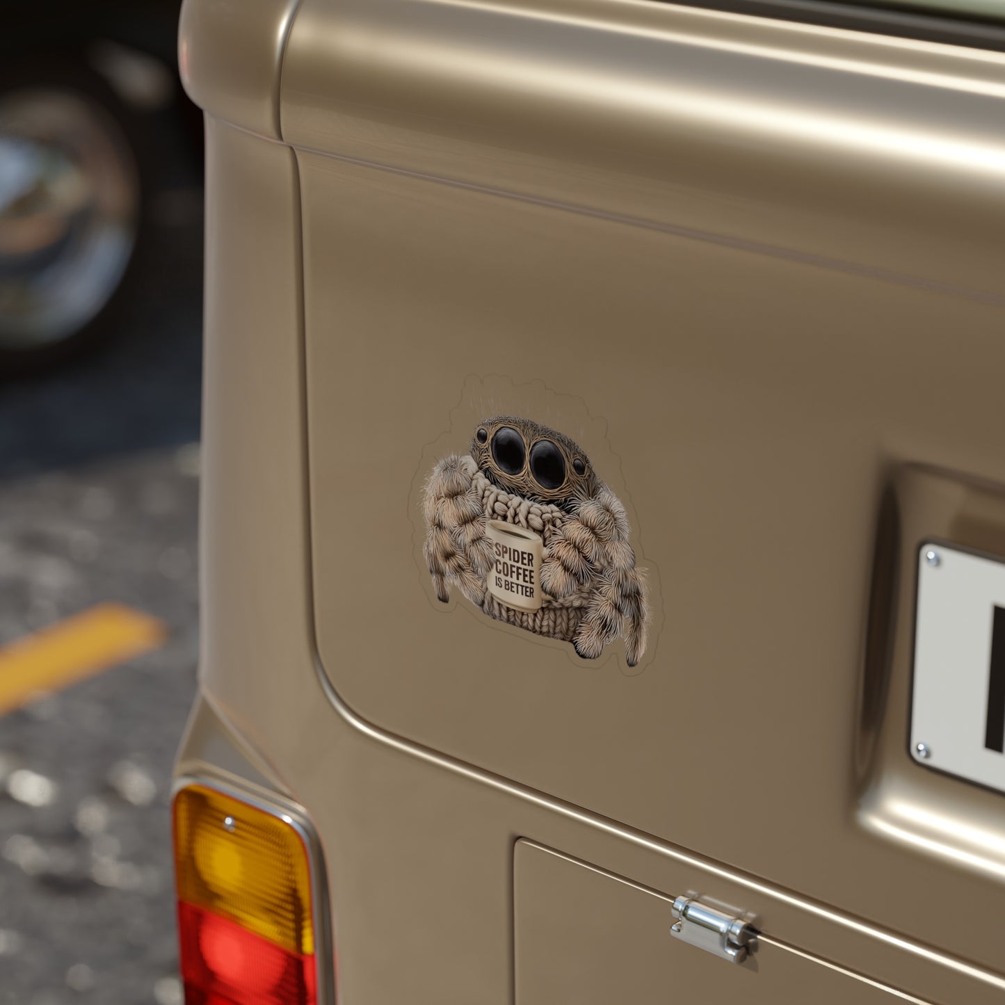 Spider Coffee is Better - Fun Die-Cut Sticker