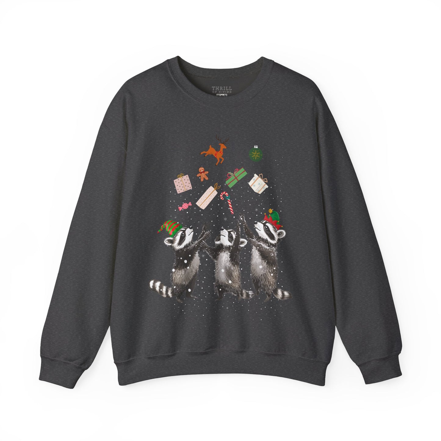 Elf Raccoon Holiday Sweatshirt