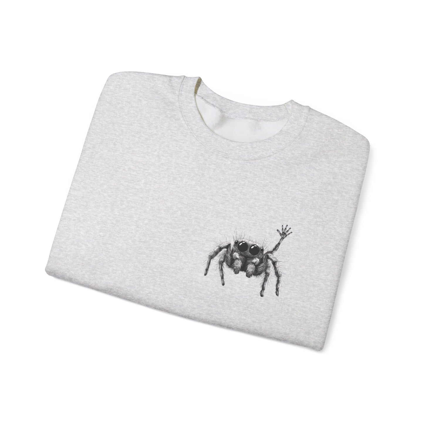 Jumping Spider Sweatshirt, Cute spider crewneck, Unique Bug Lover gift, Minimalistic spider pocket design, Gift for Jumping Spider lovers