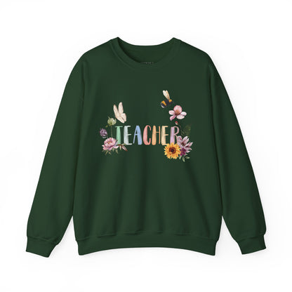 Wildflower Watercolor Teacher Sweatshirt