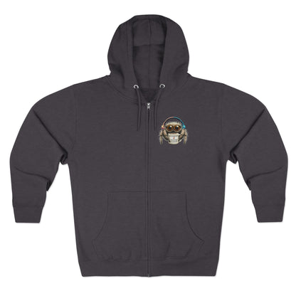 Jumping Spider Zip Hoodie - Spiders & Coffee