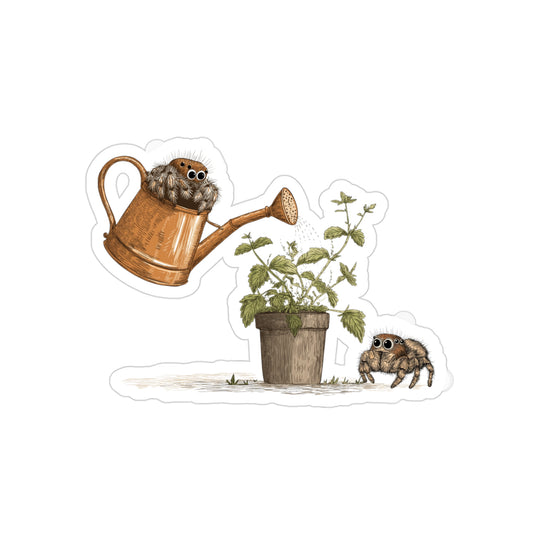 Gardening Spiders - Fun Die-Cut Sticker