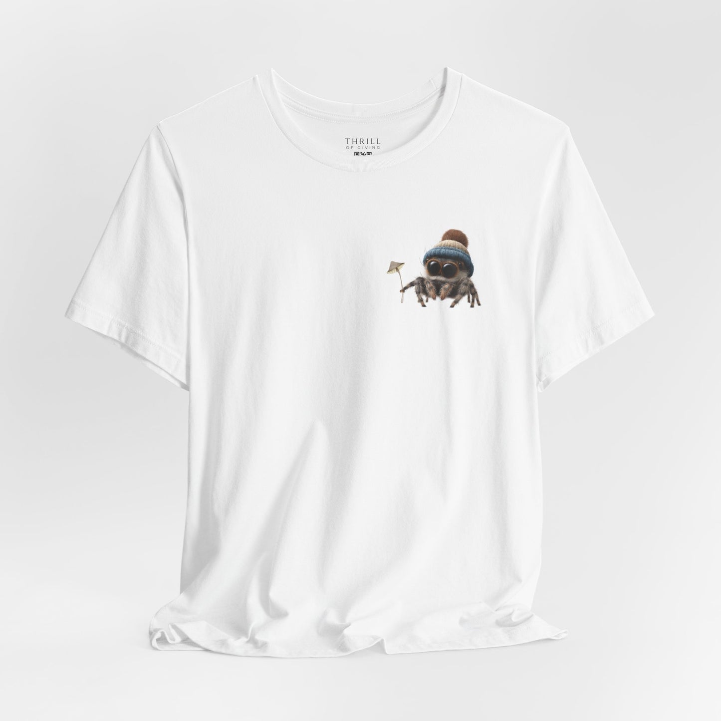 Magic Mushroom Adventures - Beanie Hat Jumping Spider T-Shirt