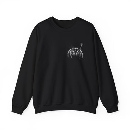 Jumping Spider Sweatshirt, Cute spider crewneck, Unique Bug Lover gift, Minimalistic spider pocket design, Gift for Jumping Spider lovers