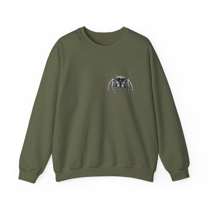 Jumping Spider Sweatshirt, Cute spider crewneck, Unique Bug Lover gift, Minimalistic spider pocket design, Gift for Jumping Spider lovers