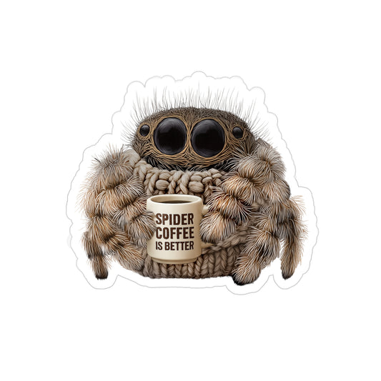 Spider Coffee is Better - Fun Die-Cut Sticker