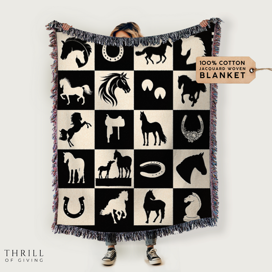 Woven Checkered Horse Blanket