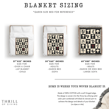 Woven Mushroom Checkered Blanket
