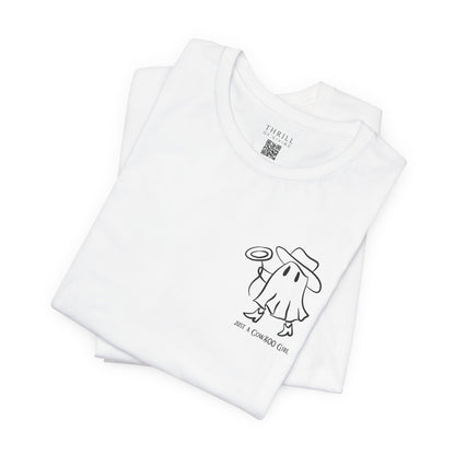 Cowgirl Halloween shirt - Cute Girly Ghost Cowgirl in a Cowgirl hat Spinning the Lasso
