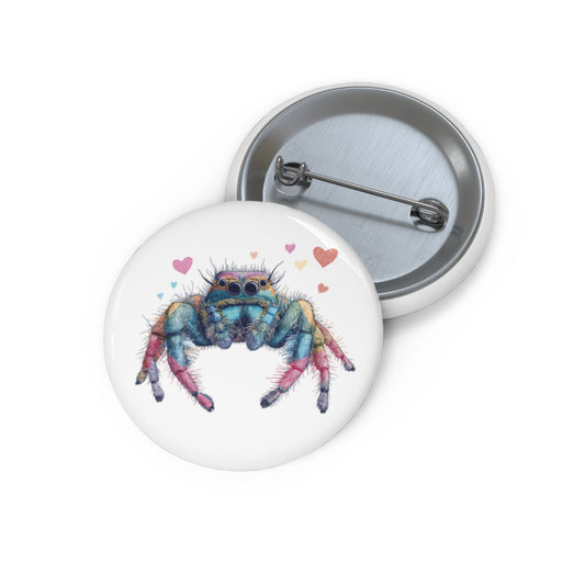 Rainbow Spider Love - Metal Pin Button