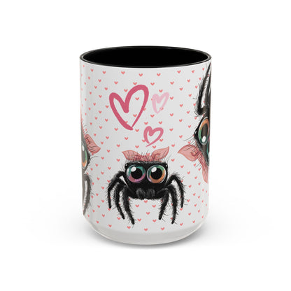 Pink Bow Jumping Spider Love Mug