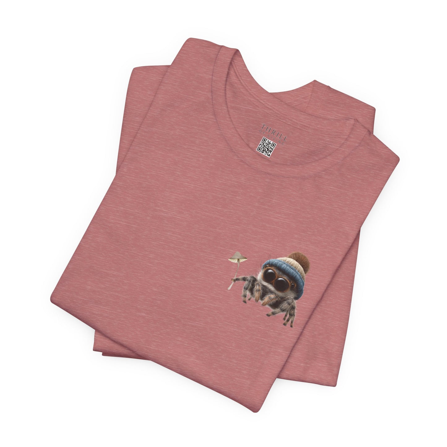 Magic Mushroom Adventures - Beanie Hat Jumping Spider T-Shirt