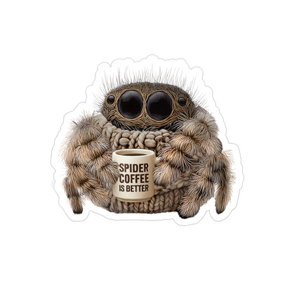 Spider Coffee is Better - Fun Die-Cut Sticker
