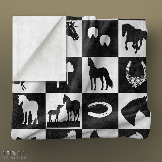 Horse Checkered Blanket