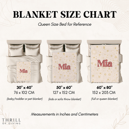 Celestial Baby Girl Blanket - Personalized