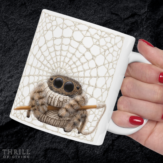 Funny Crocheting Spider Mug