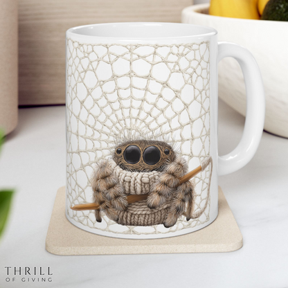 Funny Crocheting Spider Mug