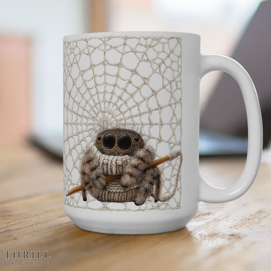Funny Crocheting Spider Mug